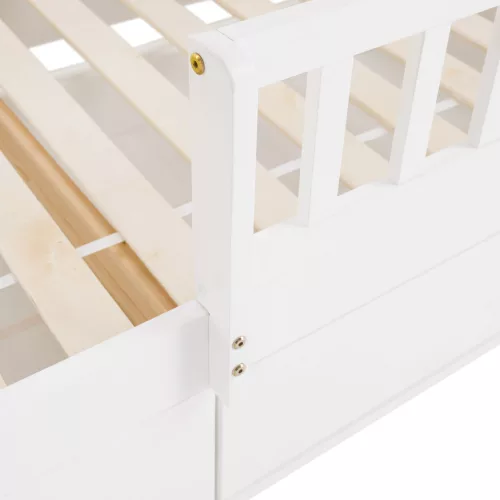 Montessori ágy, 90x200, fehér, tömör, BIANKA