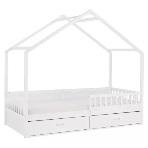 Montessori ágy, 90x200, fehér, tömör, BIANKA