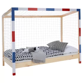   Montessori ágy, természetes/fehér/kék/piros, 90x200, FUTAL