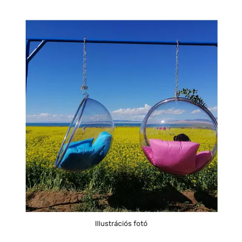 Függő fotel, átlátszó/arany/rózsaszín, BUBBLE NEW TYP 1