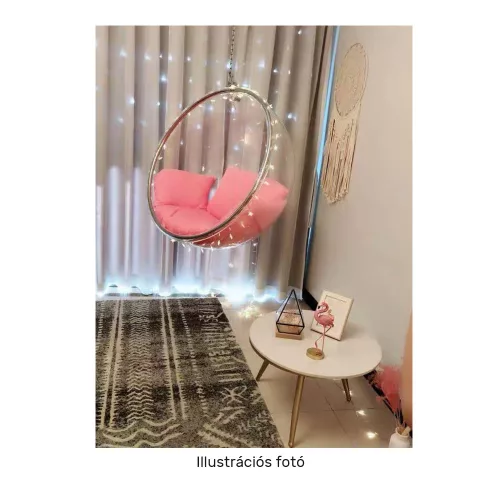Függő fotel, átlátszó/arany/rózsaszín, BUBBLE NEW TYP 1