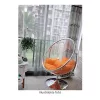 Függő fotel állvánnyal, átlátszó/ezüst/szürke, BUBBLE NEW TYP 2