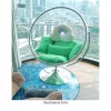 Függő fotel állvánnyal, átlátszó/ezüst/szürke, BUBBLE NEW TYP 2