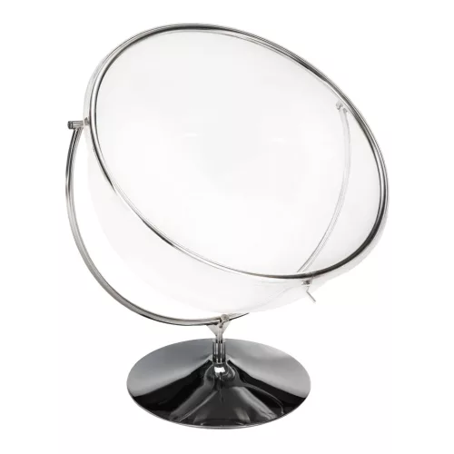 Függő fotel állvánnyal, átlátszó/ezüst/szürke, BUBBLE NEW TYP 2