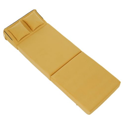 Összecsukható matrac/fotel, 2v1, sárga, PELOS