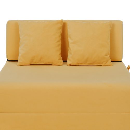 Összecsukható matrac/fotel, 2v1, sárga, PELOS