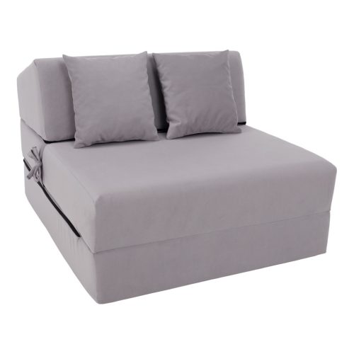 Összecsukható matrac/fotel, 2v1, világosszürke, PELOS