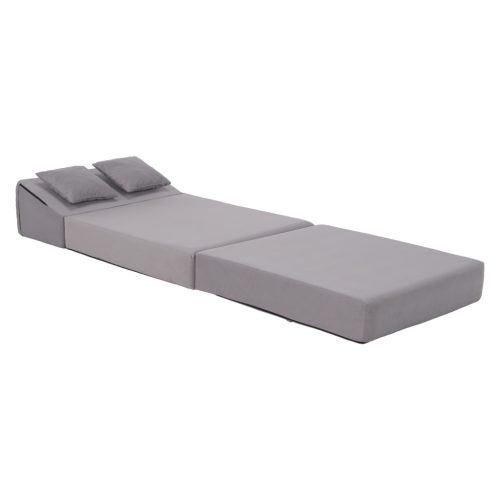 Összecsukható matrac/fotel, 2v1, világosszürke, PELOS