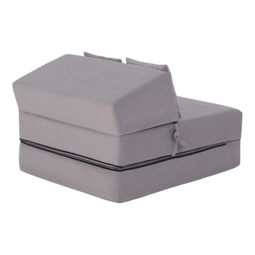 Összecsukható matrac/fotel, 2v1, világosszürke, PELOS