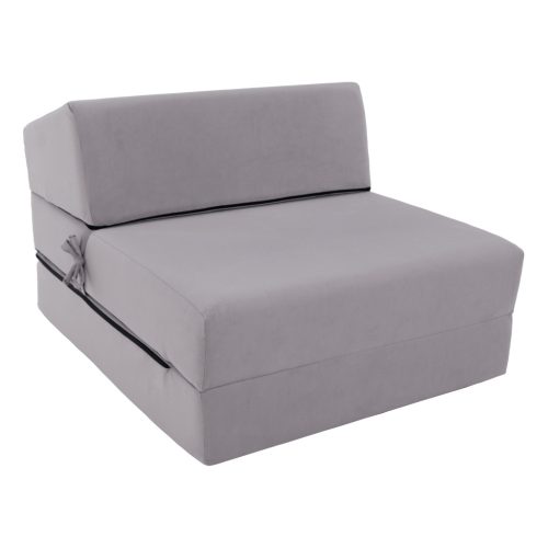 Összecsukható matrac/fotel, 2v1, világosszürke, PELOS