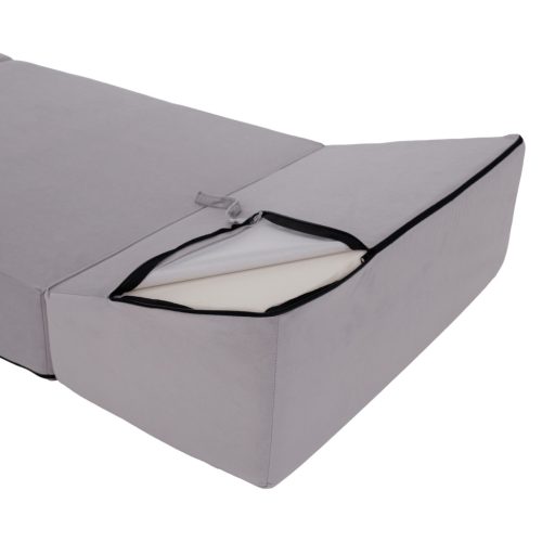 Összecsukható matrac/fotel, 2v1, világosszürke, PELOS