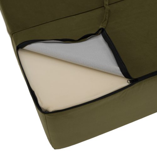 Összecsukható matrac/fotel, 2v1, olivazöld, VEDIS