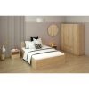Ágy fém ráccsal és tárolóhellyel, 140x200, sonoma tölgy, DOLI