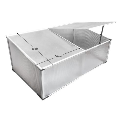 Kerti üvegház/melegágy, polikarbonát, 100x60x30 cm, LENSAR