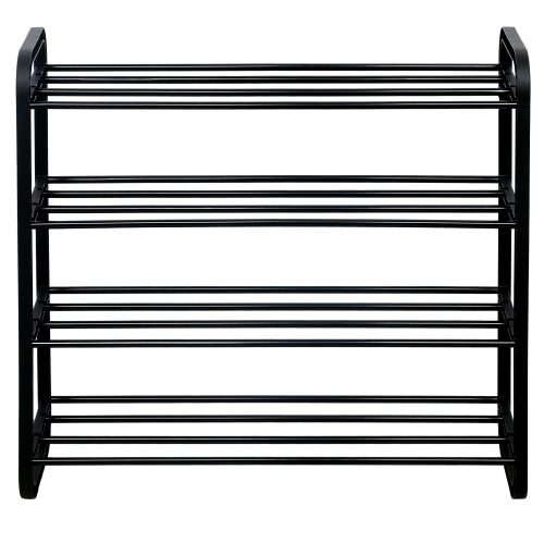 Cipőtartó, 4 polcos, fekete, FERRUM