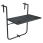 Összecsukható erkély asztal, fekete, UZOR