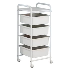 Mozgatható polcállvány, fehér, SUFIK
