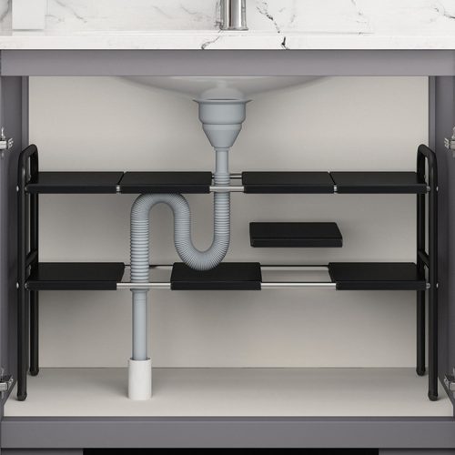 Állítható polcállvány, fekete, SOMER