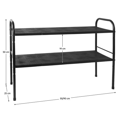 Állítható polcállvány, fekete, SOMER