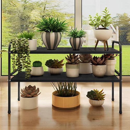 Állítható polcállvány, fekete, SOMER