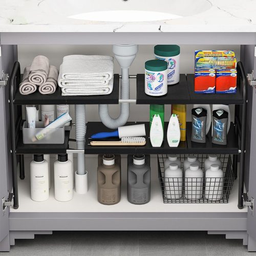 Állítható polcállvány, fekete, SOMER