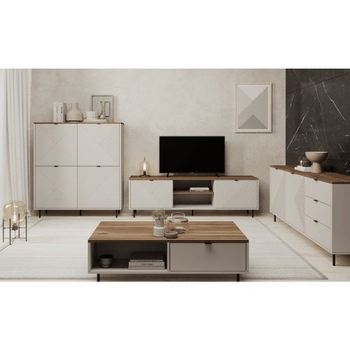 Polcos szekrény, kasmír/castello tölgy, EYCO 4D