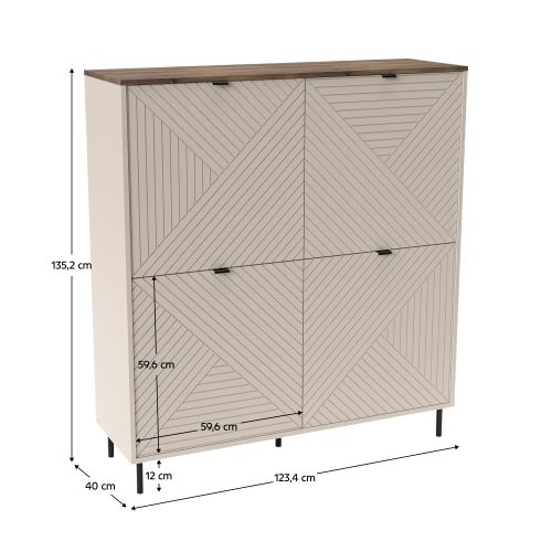 Polcos szekrény, kasmír/castello tölgy, EYCO 4D