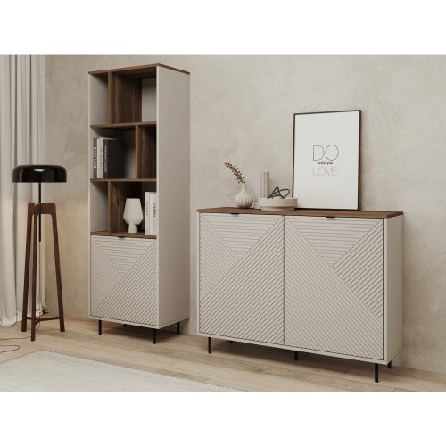 Nyitott polcos szekrény, kasmír/castello tölgy, EYCO 1D