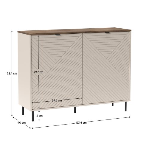 Komód, kasmír/castello tölgy, EYCO 2D