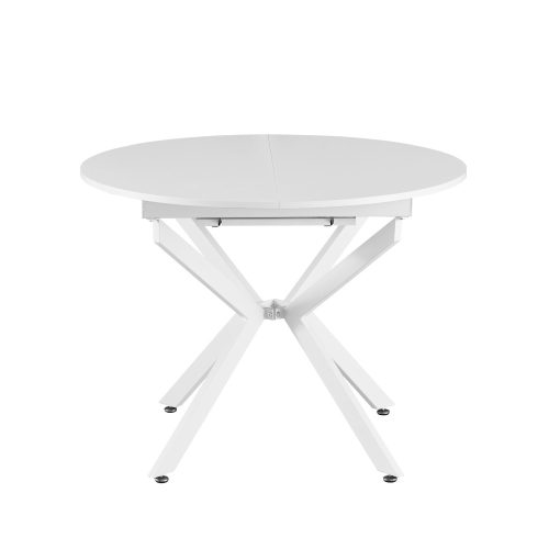 Kihúzható étkezőasztal, fehér, 100x100-140x75 cm, ABERO TYP 1