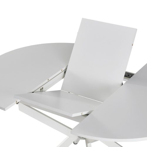 Kihúzható étkezőasztal, fehér, 100x100-140x75 cm, ABERO TYP 1