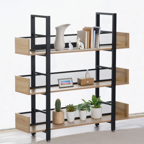 3 polcos polcállvány, tölgy/fekete, KILIS NEW TYP 1