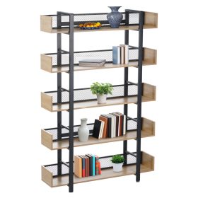 5 polcos polcállvány, tölgy/fekete, KILIS NEW TYP 2