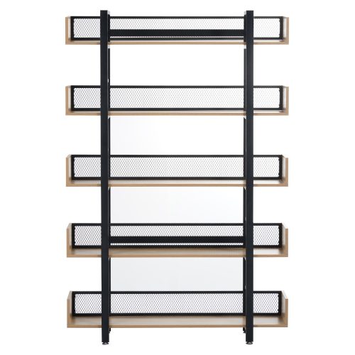 5 polcos polcállvány, tölgy/fekete, KILIS NEW TYP 2