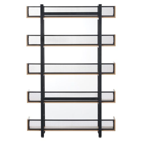 5 polcos polcállvány, tölgy/fekete, KILIS NEW TYP 2