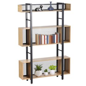 3 polcos polcállvány, tölgy/fekete, KILIS NEW TYP 3