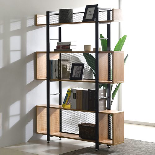 3 polcos polcállvány, tölgy/fekete, KILIS NEW TYP 3