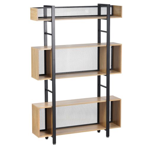 3 polcos polcállvány, tölgy/fekete, KILIS NEW TYP 3