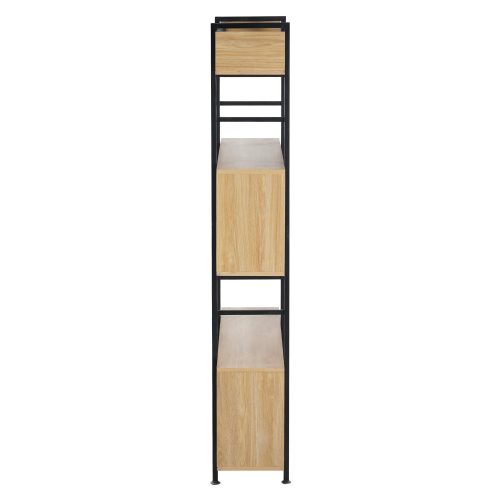 3 polcos polcállvány, tölgy/fekete, KILIS NEW TYP 3