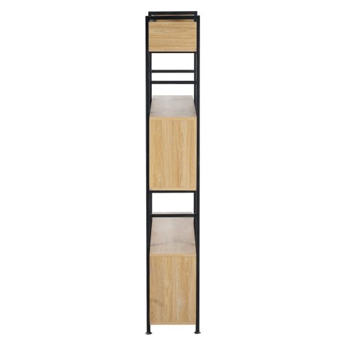 3 polcos polcállvány, tölgy/fekete, KILIS NEW TYP 4