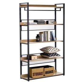 5 polcos állvány, tölgy/fekete, KILOS NEW TYP 3