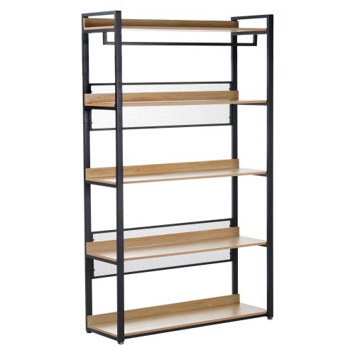 5 polcos állvány, tölgy/fekete, KILOS NEW TYP 3