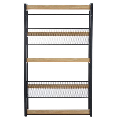 5 polcos állvány, tölgy/fekete, KILOS NEW TYP 3