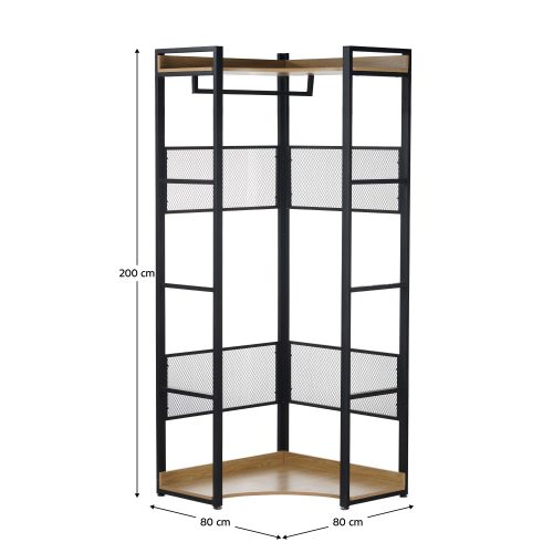 Sarokállvány, tölgy/fekete, KILOS NEW TYP 4