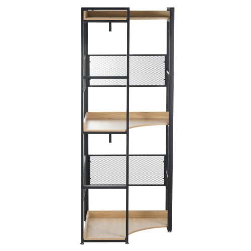 Sarokállvány polccal, tölgy/fekete, KILOS NEW TYP 5