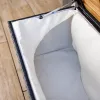 Kerti tároló doboz/pad, fekete/természetes/krémszínű, BEMUS