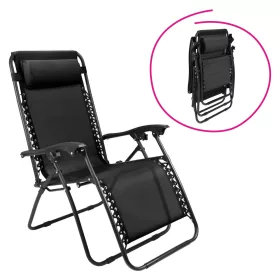 Kerti állítható szék, fekete, GERALD NEW