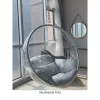 Függő fotel, átlátszó/arany/szürke, BUBBLE NEW TYP 1