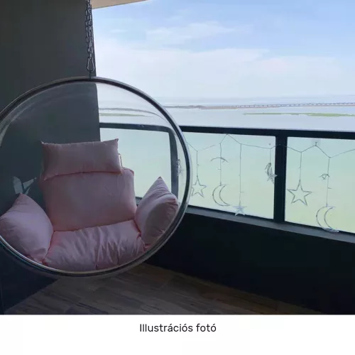 Függő fotel, átlátszó/arany/szürke, BUBBLE NEW TYP 1