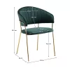 Design étkezőszék, sötétzöld Velvet szövet/gold króm arany, DASMIN TYP 1
